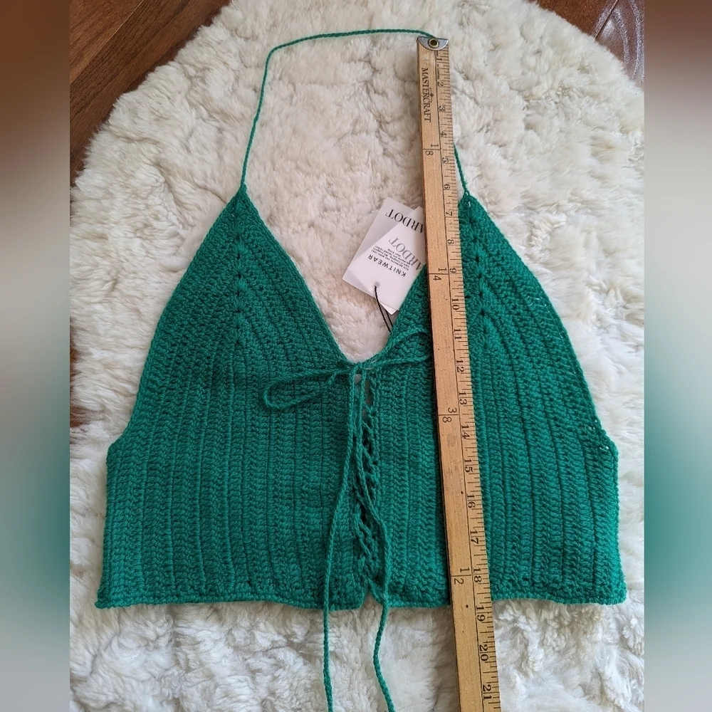 Bardot Green lia knit top medium - Picture 14 of 15